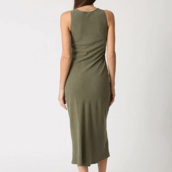 Women’s Peyton Linen Dress – Olive | Electric & Rose Dresses XL - Picture 3 of 5